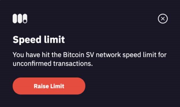 Speed limit Bitcoin SV network